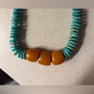 Turquoise And Amber necklace